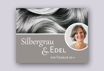 Logo, Visitenkarten | Silbergrau & Edel, Friseurin